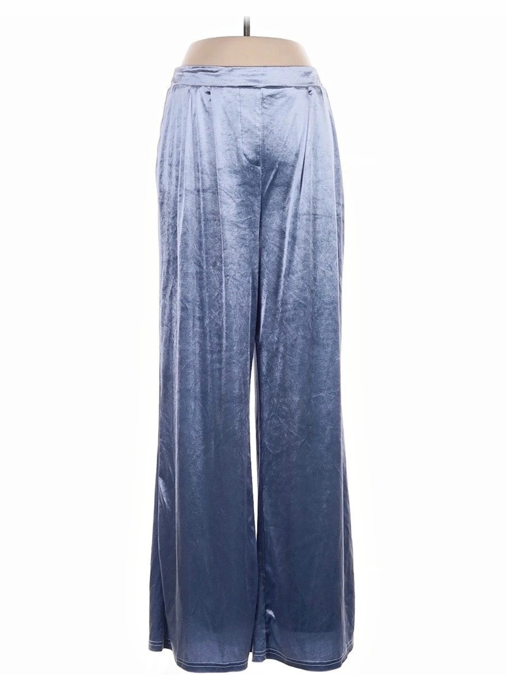 Christian Lacroix Wide Leg Velour Pants in Cool Blue - Size Medium